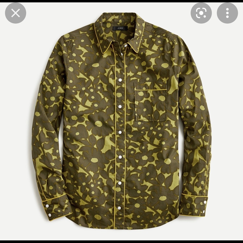 J.Crew NWT Camo Flowers Button Down